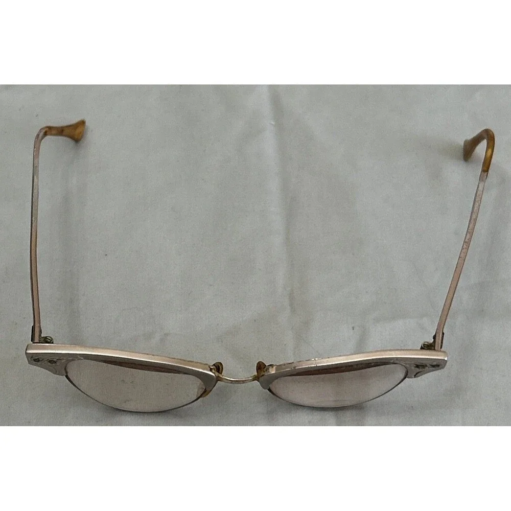 Vintage Distressed 50’s 60s Gold Cat Eye Glasses Eyeglasses  12 K GF 5 1/2